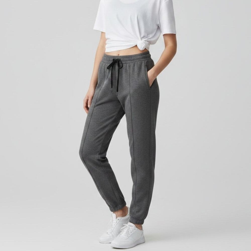 Lululemon On The Fly Pant 28" Women's Sz 4 Gray Heather Drawstring Waist Casual
